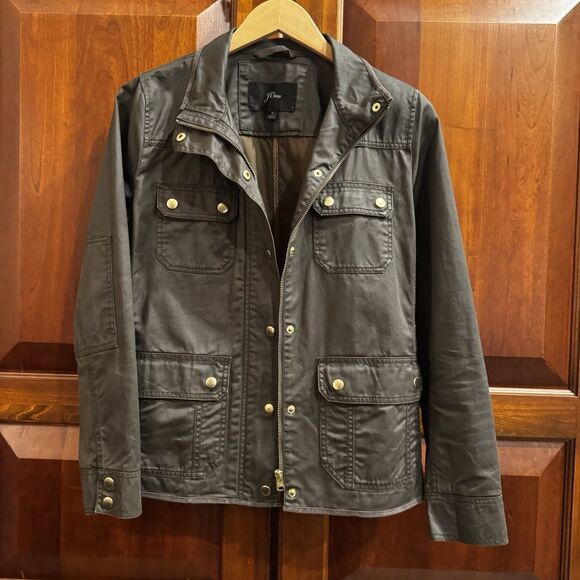J. Crew Women’s Downtown Field Waxed Cotton Green Utility Jacket Small - Picture 13 of 16